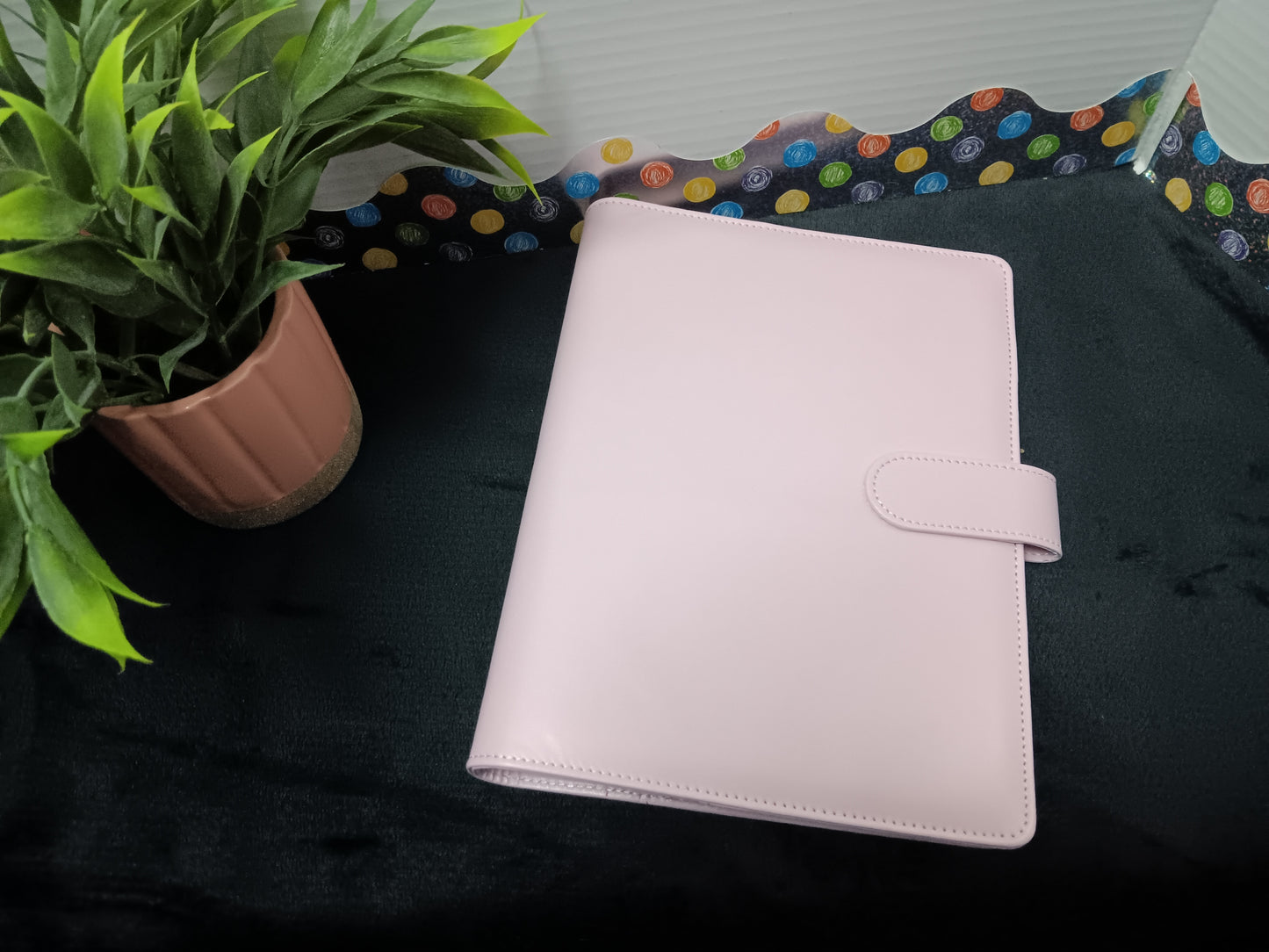 A5 Leather Binder with Silver Rings