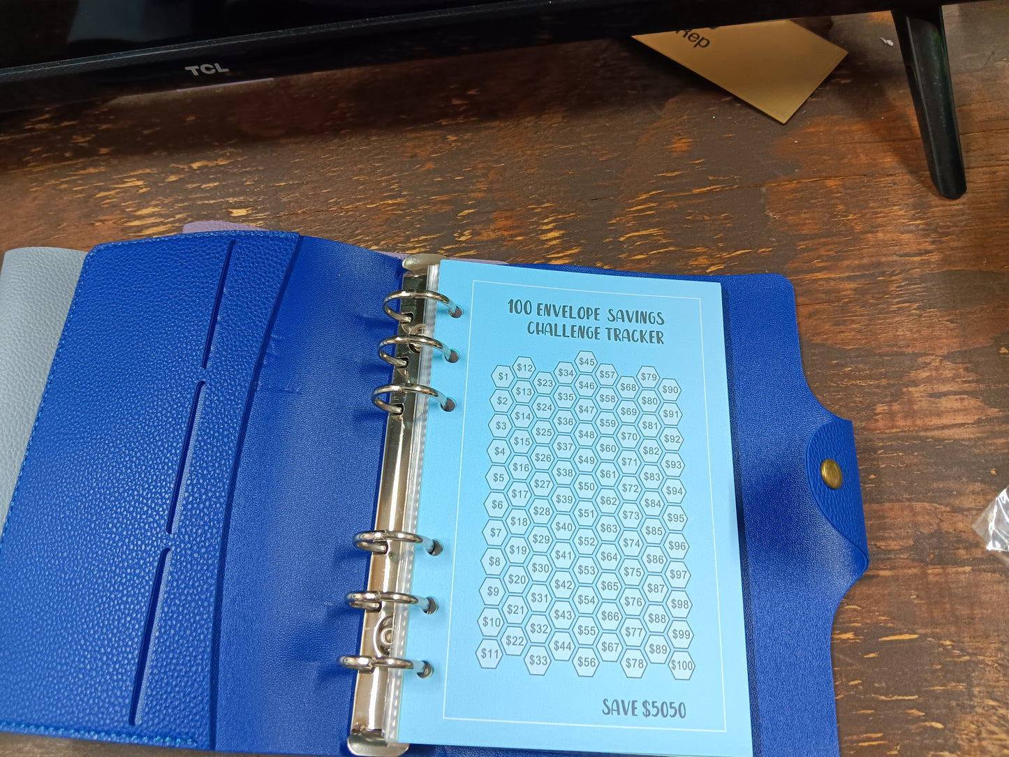 100 Envelope Leather Challenge Binder