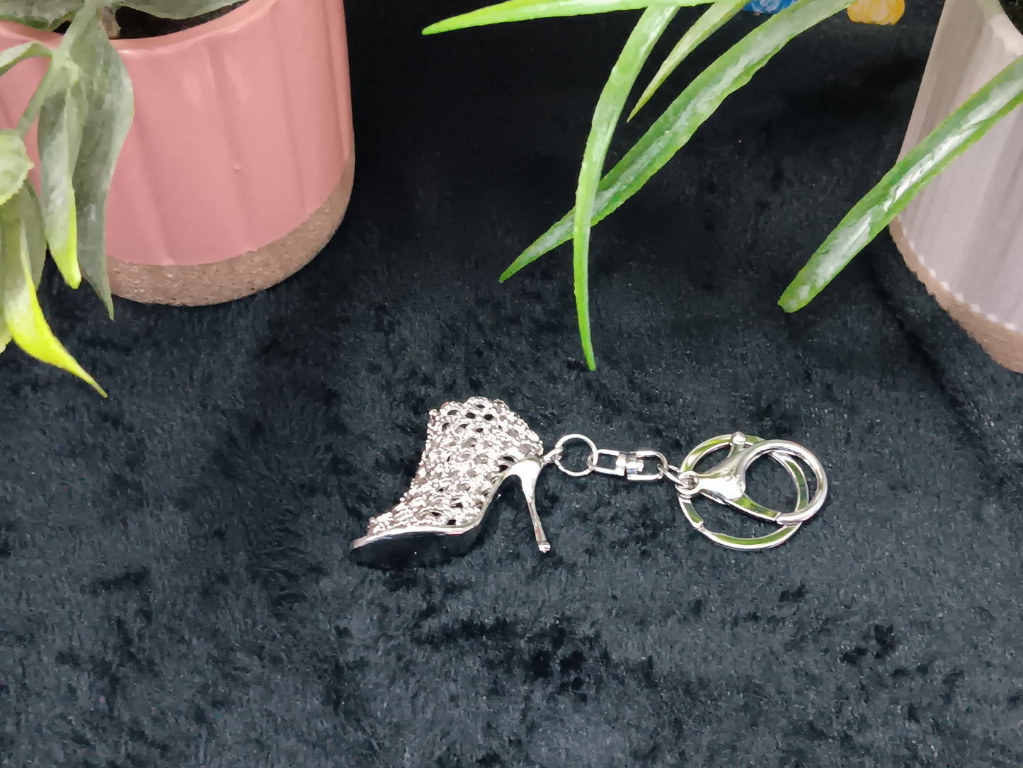 Gold or Silver Heel Binder Keychain