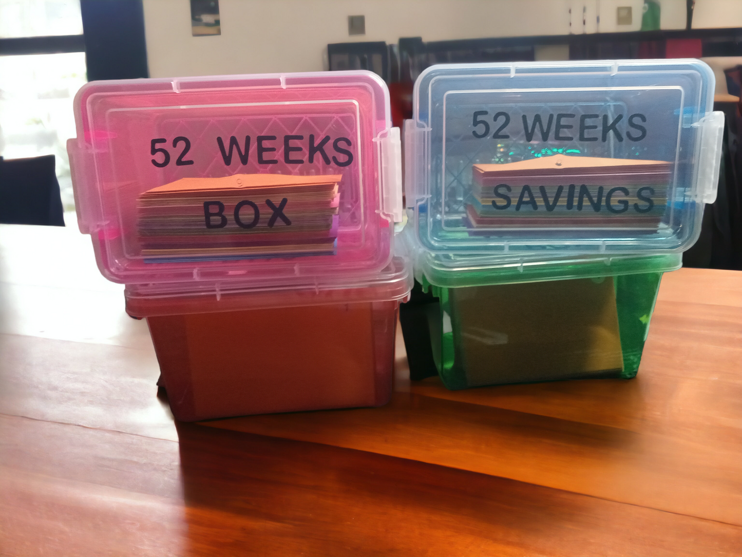 52 Weeks Envelope Challenge with tracker, Savings Challenge, Cash envelope Challenge, 52 Week Challenge Box with tracker