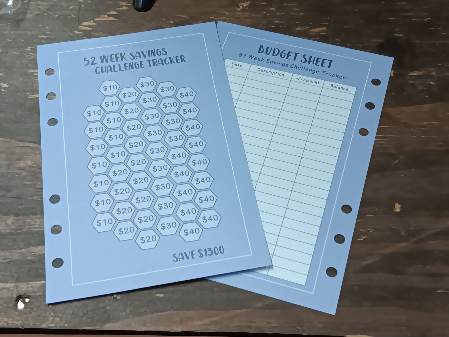 A6 52 Week Savings Tracker Challenge