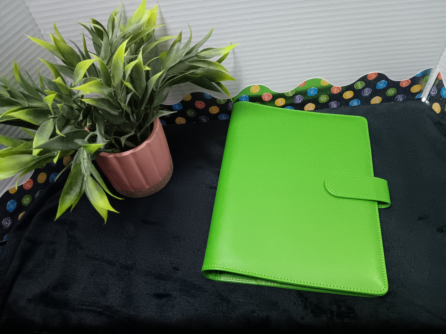 A5 Leather Binder with Silver Rings