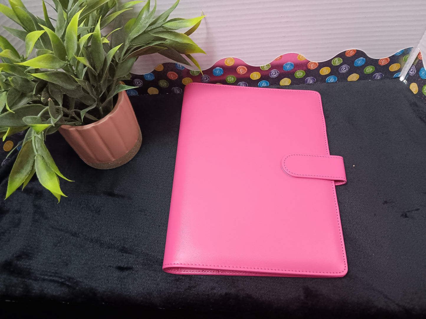 A5 Leather Binder with Silver Rings