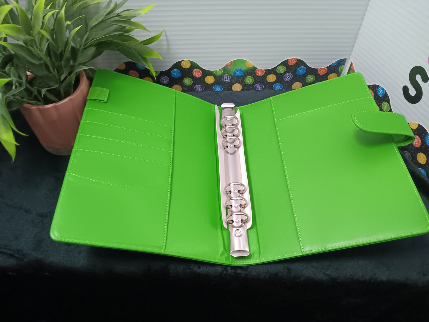 A5 Leather Binder with Silver Rings