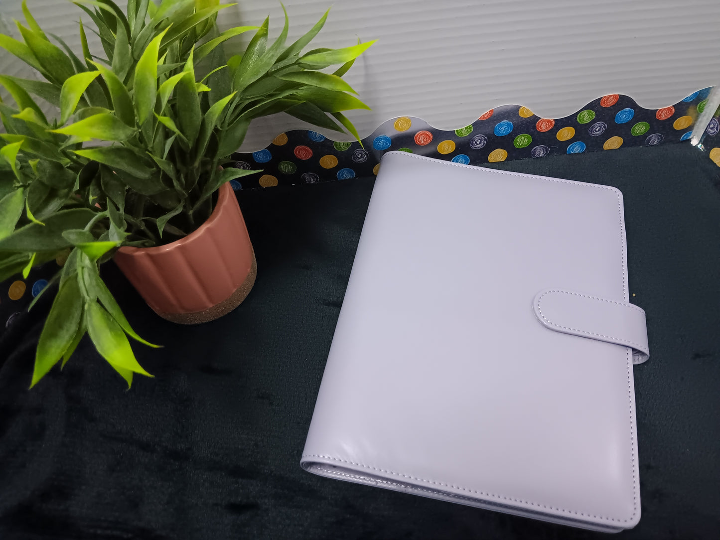 A5 Leather Binder with Silver Rings