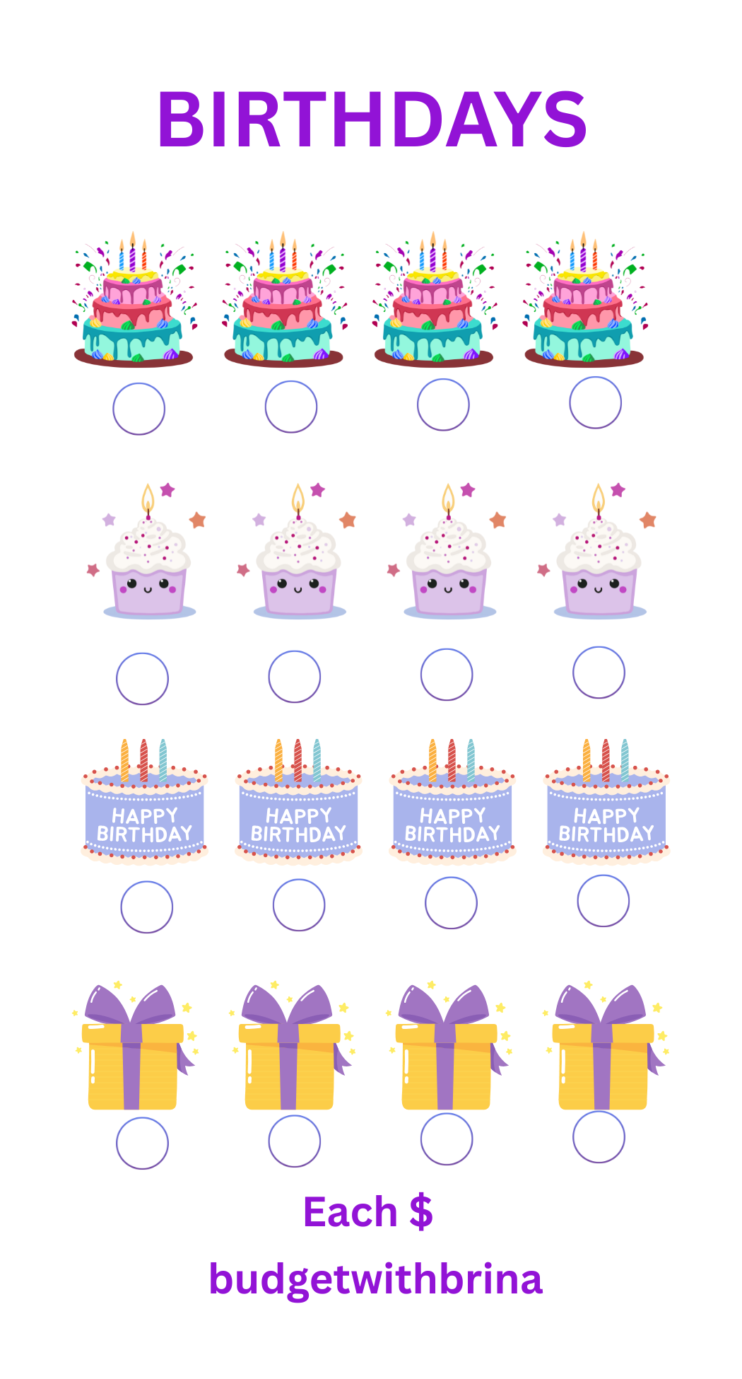 Birthday Savings Challenge