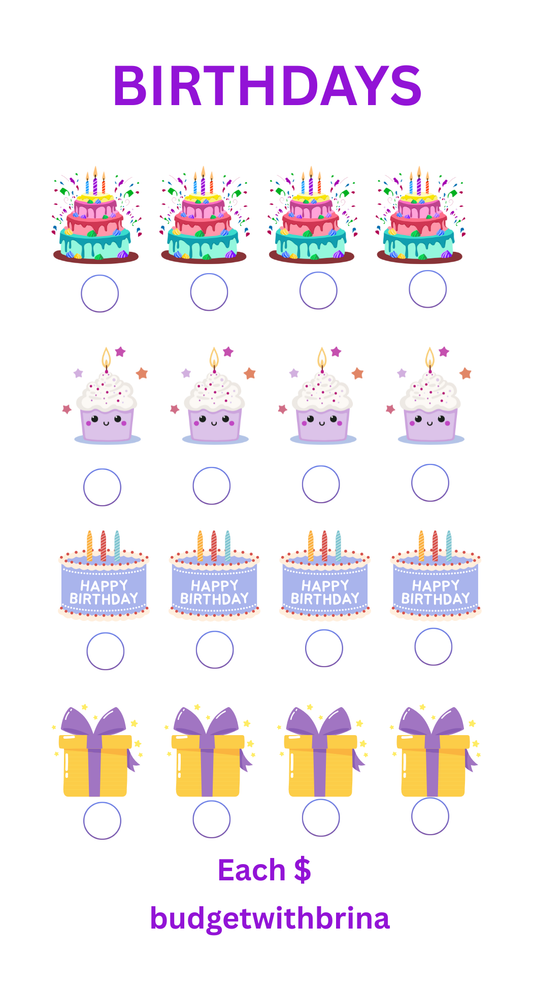 Birthday Savings Challenge