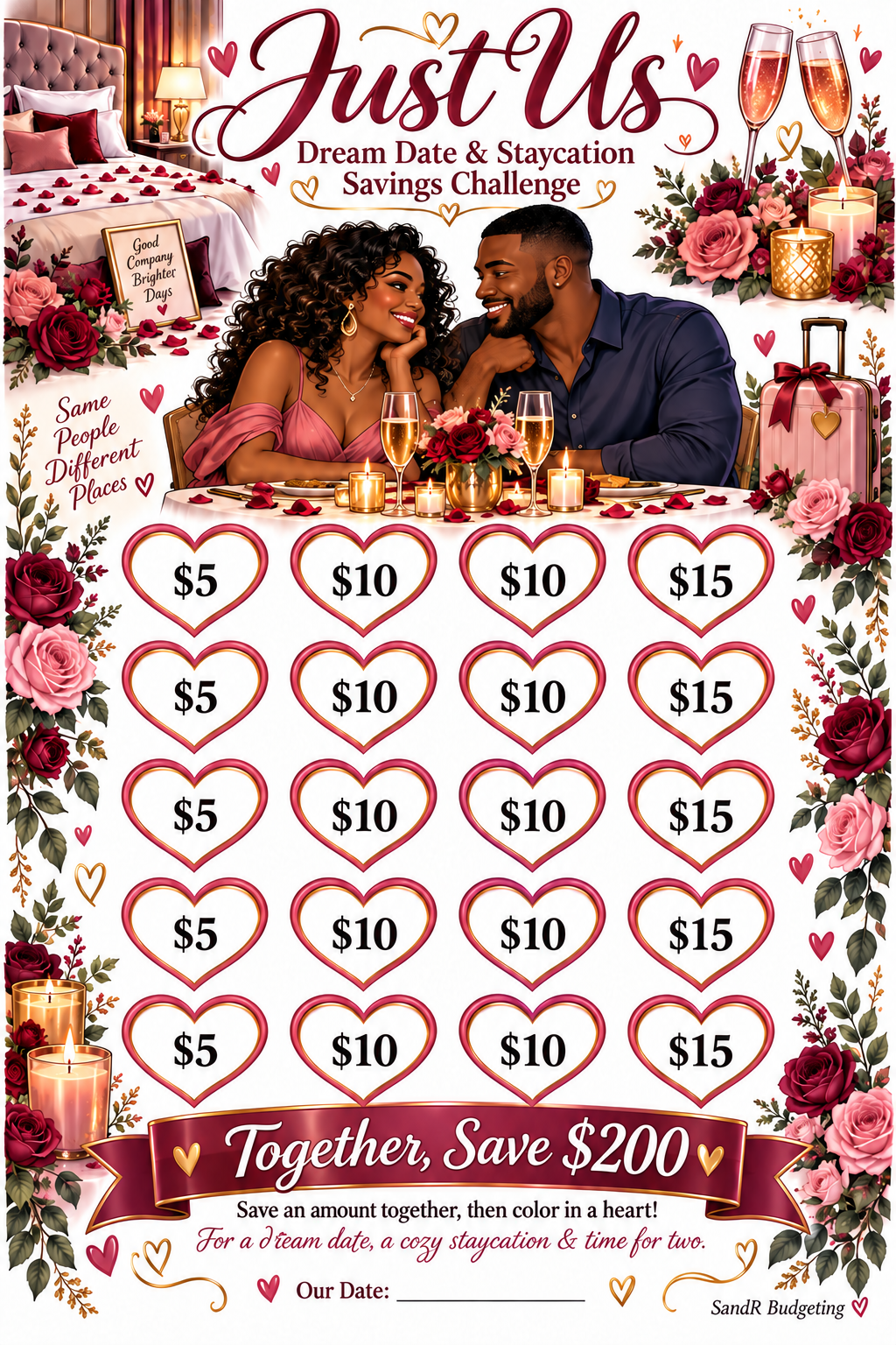 Just Us 200 Dollar Couple Savings Challenge