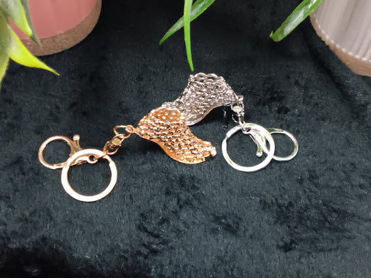 Gold or Silver Heel Binder Keychain