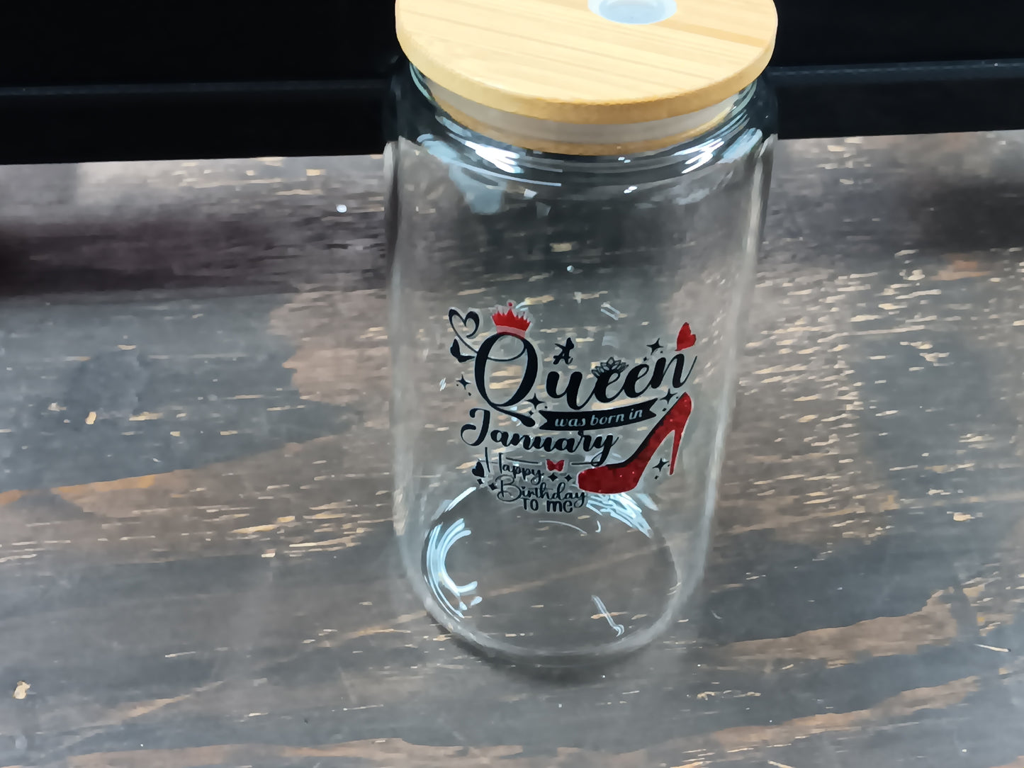 Monthly Birthday Glass with Straw and Cleaning Tool